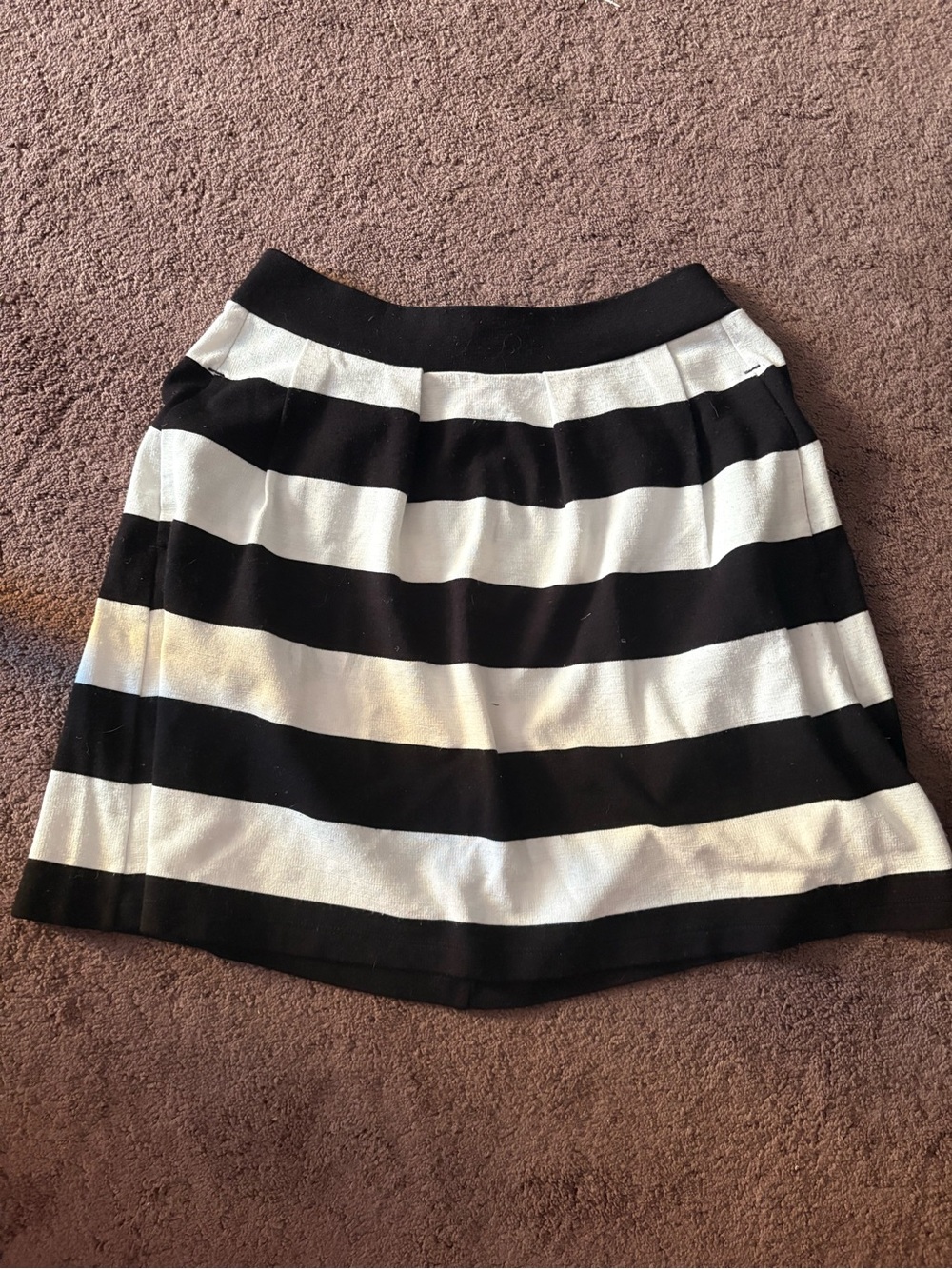 French Connection Black and White Horizontal Stripe Mini Skirt